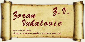 Zoran Vukalović vizit kartica